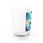 Tom's　ＳＨＯＰの星空を散歩するミニチュアダックスフンド Water Glass :left