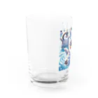 aoharu2005の笑顔で泳ぐペンギン Water Glass :left