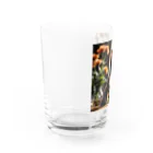 amaneiro___のお花のむこうに何かを見つけた猫 Water Glass :left