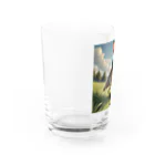 cute in cool shopの跳ねているウサギ Water Glass :left