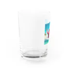 DINO-studioのジェットスキーを楽しむ赤ティラノ Water Glass :left