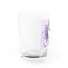 終わらない夢🌈の藤の花と可愛い小鳥😍 Water Glass :left