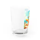 KIglassesのサングラスをかけた笑顔のヒトデ - 海の陽気な仲間！ Water Glass :left