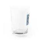 可愛い動物マトリョーシカのクマのマトリョーシカ（紺色） Water Glass :left