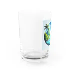 海の幸のカリブ海と船 Water Glass :left