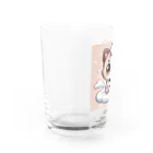 可愛い動物達の可愛い猫茶色 Water Glass :left