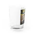 kokin0の足を広げて座る犬 Water Glass :left