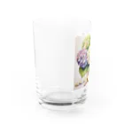 OkometoOmochiの紫陽花とポップコーン Water Glass :left