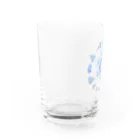 Metatron’s Cube Cosmosのメタトロンキューブ神聖幾何学と優しいパステルカラーの花のリース Water Glass :left