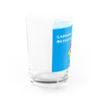 HanaTorantaのラブラドール　抽象化ピンク×ブルー Water Glass :left