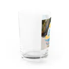 かるるんショップのかき氷シリーズ　ブルーハワイとマンゴー Water Glass :left