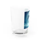 taurusteruの可愛いイルカのキレイな月の下のアイテム Water Glass :left