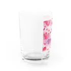 オンラインショップイエローリーフのハート　赤　ピンク　青　可愛い Water Glass :left