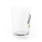 はねまる ショップのCharlie the  Cat(黄リボン) Water Glass :left