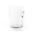 gattyoデザインのくすっと笑える雑貨たちの「くろぶちにゃん – おすまし猫の横顔」 Water Glass :left