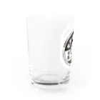 やるきないお店のやるきない牛乳瓶のフタ（黒） Water Glass :left