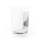 光平洋子のかしこいプーリー犬が振り向いた。puli illustration  Water Glass :left