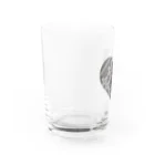 【松】黒金アートこぎん和紙和柄のkoginとハート(モノ） Water Glass :left