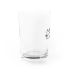 おもち屋さんのごろごろねこ（紫） Water Glass :left