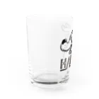 nidan-illustrationのhappy dog (black ink) Water Glass :left