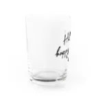 POKKEのHello!! happy&smile【BLACK】 Water Glass :left