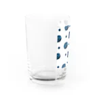 カラフルマルシェのブルーローズドット　白地 Water Glass :left
