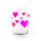 はまとあきのハートたくさん(赤) Water Glass :left