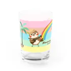 “すずめのおみせ” SUZURI店のだいきち（サマホリ）グラス Water Glass :left