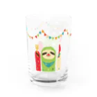 タバタ画房のなまけもの in the party（カラフル） Water Glass :left