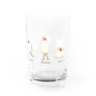 ことりマニア＠SUZURIの文鳥七変化 Water Glass :left