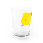 ぽぽりす@ぶんちょ組のおちりコザクラインコ（黄） Water Glass :left