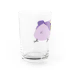 ぽぽりす@ぶんちょ組のおちりコザクラインコ（パープル） Water Glass :left