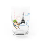 “すずめのおみせ” SUZURI店のHello! すずめだいきち(PARIS-TOKYO) Water Glass :left