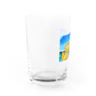 チョークアートゆらり沖縄の守り神シーサー Water Glass :left