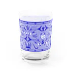 もようをつくる・ポペリカンの青いお魚グラス Water Glass :left