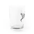 Hachijuhachiのlight and shadow メタルロゴ　ブラック Water Glass :left