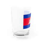 大のカンボジア国旗 胸ロゴ Water Glass :left