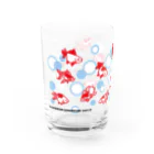 鉄格子乃人魚SUZURI支店のまめぼんはんこ金魚2019 Water Glass :left