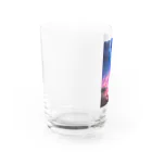 えっへんウサギのペンギンの夜空へ向かう月の船 Water Glass :left