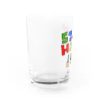 麦畑のステイホーム(ゲームをしてるワニ)カラー Water Glass :left