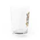 EmiriA artの正面顔のトラ Water Glass :left