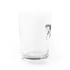 碧そよぐなぜか閉店しない服屋のhunp back whale モノクロ Water Glass :left