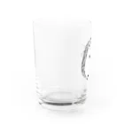 ハリネズミと楽器のハリネズミとヴァイオリン モノクロ Water Glass :left