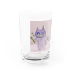 山眠るの歯磨き猫親子 Water Glass :left