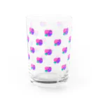 よく学べ、よくあそべ、すけべ。ver.SUZURIのすけべあちゃんカップル総柄グラス Water Glass :left