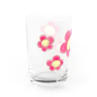 ようなぴしょっぴんぐまーとのにこにこフラワー赤 Water Glass :left