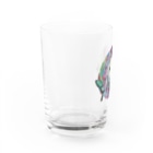 𝐹𝑙𝑜𝑟𝑖𝑠 𝐹𝑖𝑜𝑙𝑖𝑎 (Kaori / Artist-日本画と切り絵)の【日本画✖️切り絵】ヒヤシンスと猫 Water Glass :left