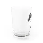 わらしな山猫堂のロン猫クレヨンイラストS Water Glass :left