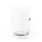 Wakameleonの白黒イルカ Water Glass :left