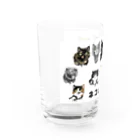 ネコまにあ 【12匹の猫➕うずら】のネコまにあ家いらすと　13匹 Water Glass :left